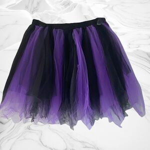 Junior Tutu Petticoat Ballet Tulle Skirt Junior XL Dance Skirt Black and Purple